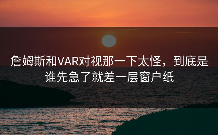 詹姆斯和VAR对视那一下太怪，到底是谁先急了就差一层窗户纸