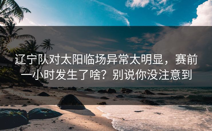 辽宁队对太阳临场异常太明显，赛前一小时发生了啥？别说你没注意到