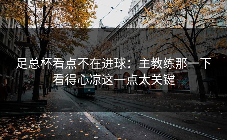 足总杯看点不在进球：主教练那一下看得心凉这一点太关键