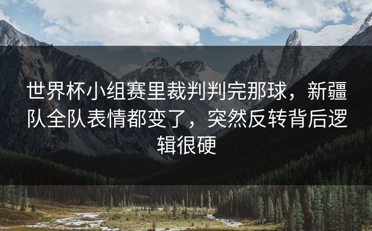 世界杯小组赛里裁判判完那球,新疆队全队表情都变了,突然反转背后逻辑很硬 世界杯小组赛里裁判判完那球,新疆队全队表情都变了,突然反转背后逻辑很硬