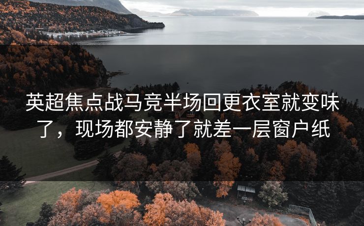 英超焦点战马竞半场回更衣室就变味了，现场都安静了就差一层窗户纸